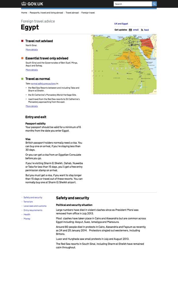 egypt fco travel advice