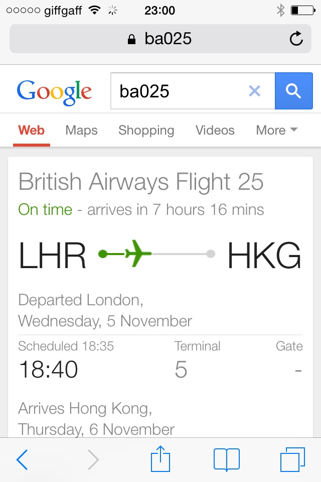 Flight number search