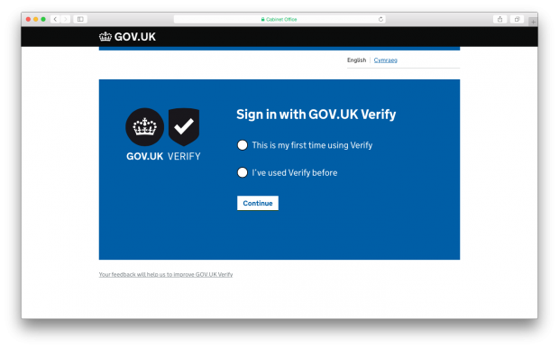 Verify sign in page