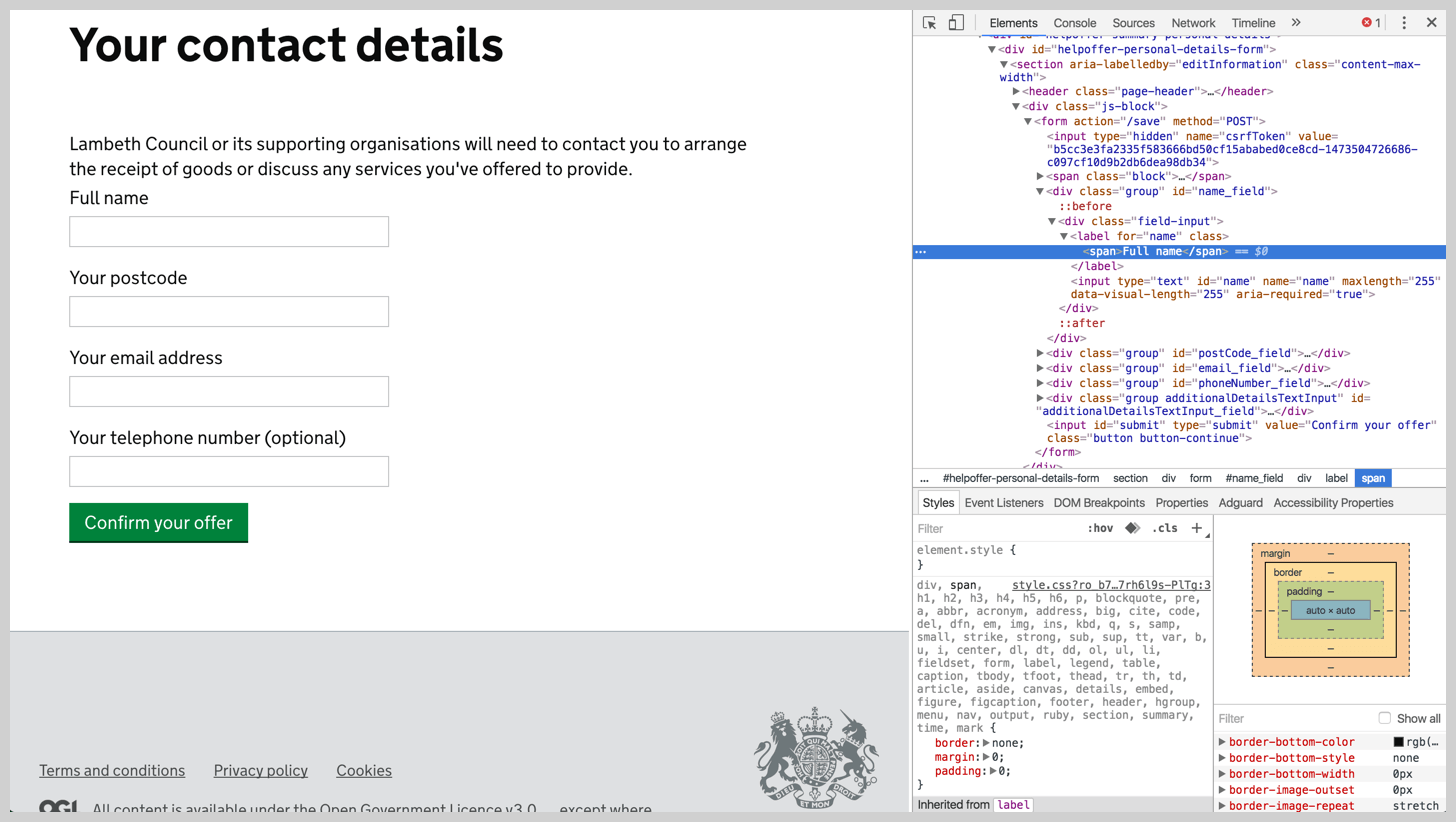 screenshot - browser inspect