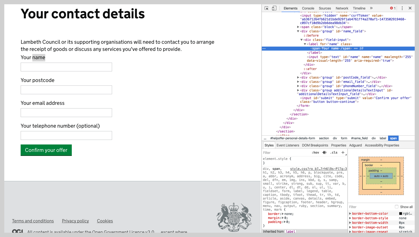 screenshot - browser inspect