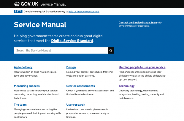 My copy of the Service Manual running on Heroku.