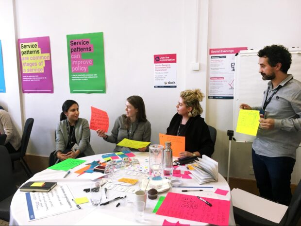 workshop participants around a table