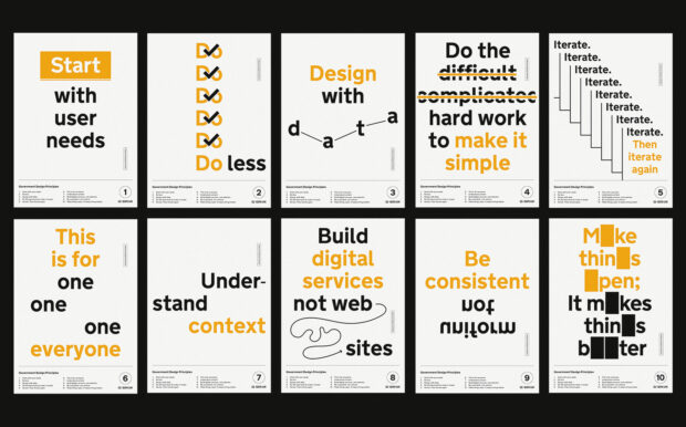 10 typographic posters of the 10 Government Design Principles