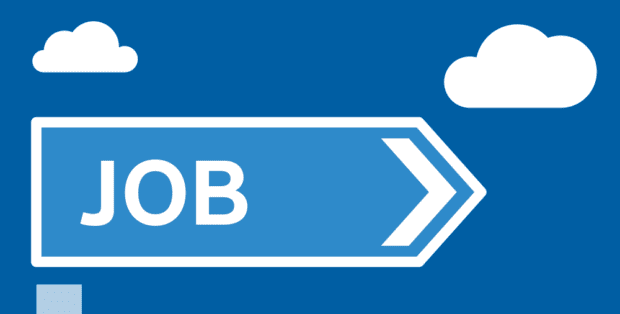 Stylised British road sign saying ‘JOB’