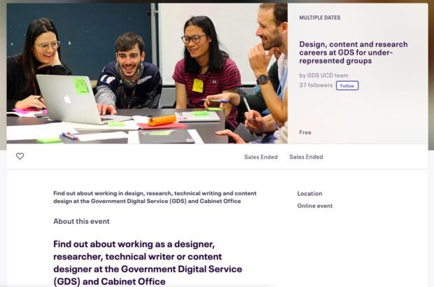 Eventbrite page promoting the careers event