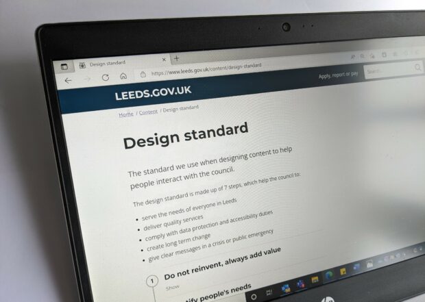 A laptop showing Leeds.gov.uk's design standard