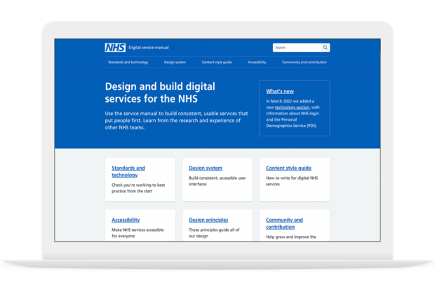 A screenshot of the NHS service manual