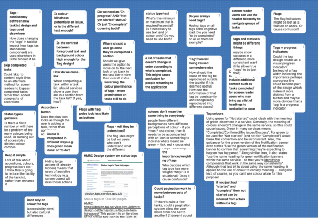 Screenshot of a padlet board where people wrote loads of notes and ideas.